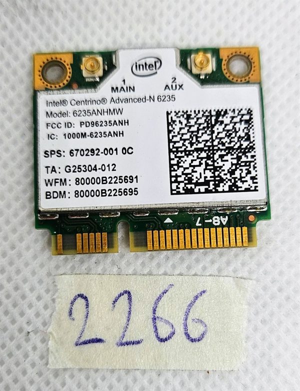 Intel 6235anhmw brezžična plošča Wi-Fi kartica 670292-001 - Visokohitrostna povezljivost! - rabljeno