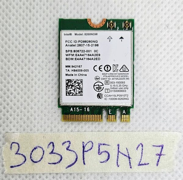 Modul WiFi Bluetooth Intel 8260 NGW za Dell MINI 3020 3060 3040 3050 9020 7040 E546 Fujitsu Lifebook E546 - rabljeno