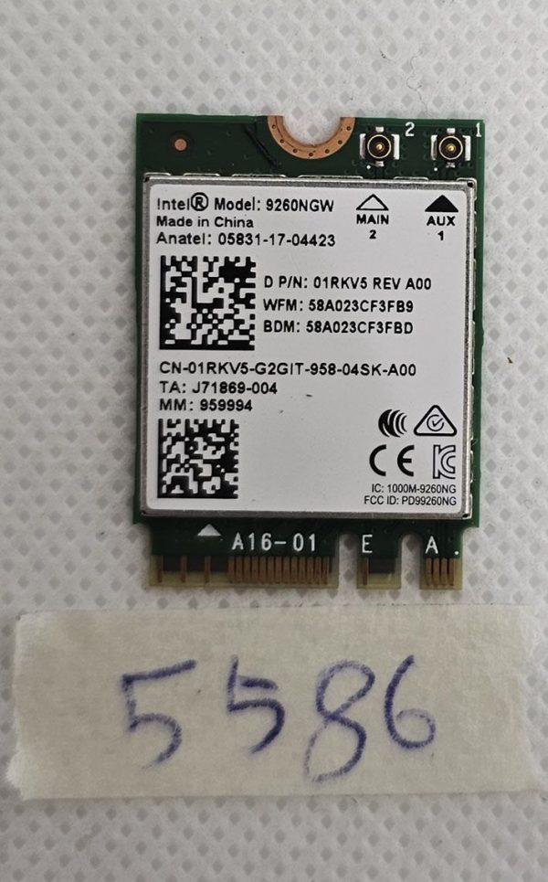 Intel 9260NGW WiFi Bluetooth modul CN-01RKV5 - Originalna nadomestna del. - rabljeno