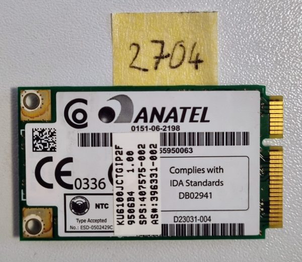 Intel HP 6720S 407575-002 396331-002 407576-002 WM3945ABG Brezžična WiFi kartica - Originalni OEM deli za prenosnike - rabljeno