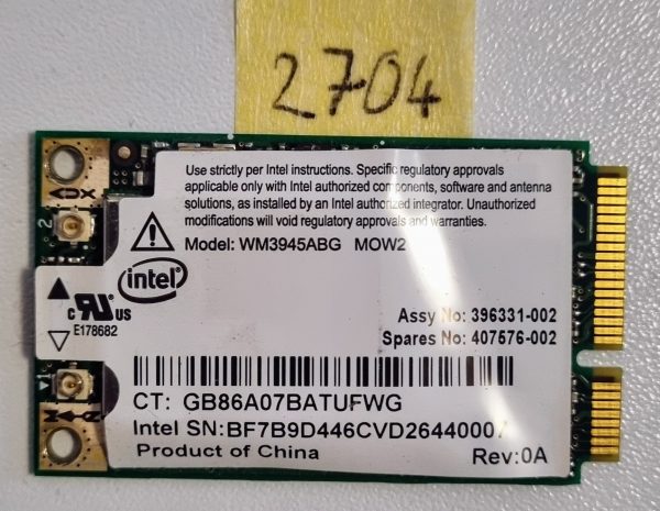 Intel HP 6720S 407575-002 396331-002 407576-002 WM3945ABG Brezžična WiFi kartica - Originalni OEM deli za prenosnike - rabljeno - Image 2