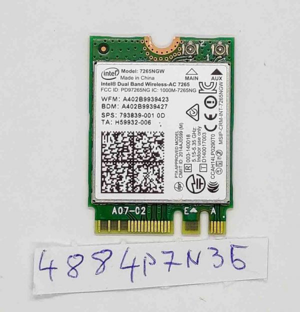 Intel Wireless-AC 7265 7265NGW Dvopasovna Wi-Fi + BT 4.0 kartica za Fujitsu U745 - rabljeno