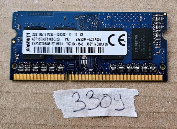 Kingston 2GB PC3L-12800S prenosni RAM ACR16D3LFS1KBG2G 1Rx16 nadgradnja pomnilnika - rabljeno
