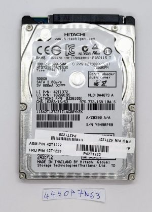 100% ZDRAVJE Lenovo 42T1223 - 500GB 7.2K RPM SATA 7mm 2.5" trdi disk za prenosnike, del HDD. - rabljeno