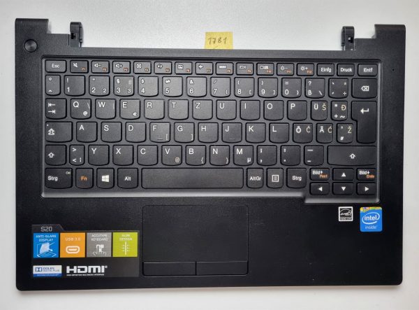 Palmrest Lenovo S20-30 z touchpadom in UK/SLO tipkovnico - Originalna zamenjava - rabljeno