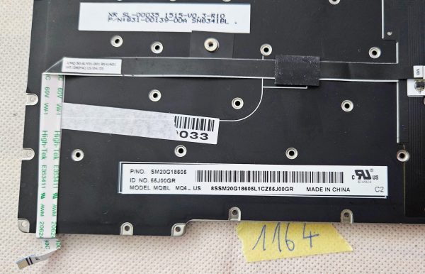 Posamezna - ena tipka in tečaj za Lenovo ThinkPad Carbon X1 Gen 3 US tipkovnico SM20G18605 MQ6-US (osvetljena) - rabljeno - Image 3