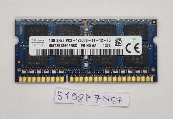Lenovo ThinkPad L530 4GB DDR3 RAM 2Rx8 PC3-12800S-11-12-F3 - Rabljeno - rabljeno