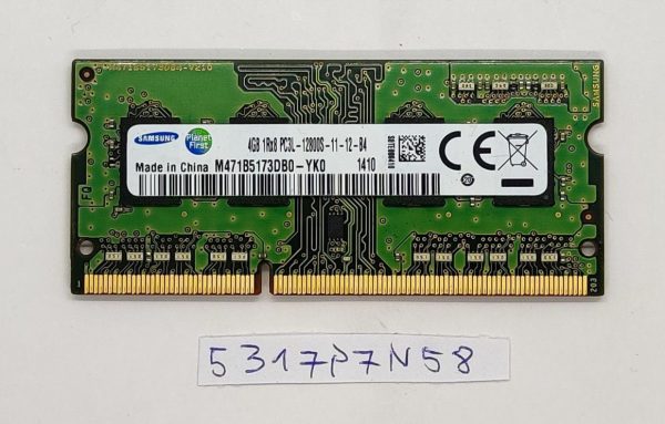 Lenovo ThinkPad L540 4GB 1Rx8 PC3L-12800S RAM pomnilnik – Originalni del prenosnika - rabljeno