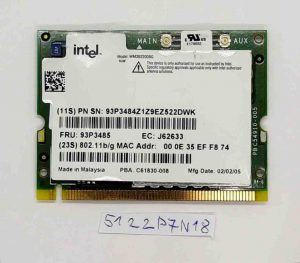 Lenovo ThinkPad X40 93P3471 93P3485 Intel brezžična Wi-Fi 802.11b/g Mini-PCI kartica – Originalna zamenjava - rabljeno