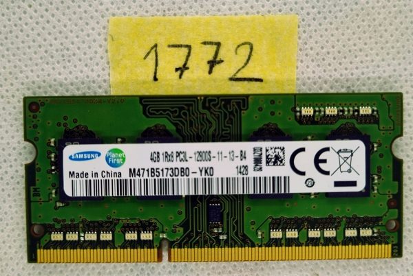 Samsung 4GB PC3L-12800 DDR3-1600MHz 204-Pin 4GB RAM prenosni računalnik Pomnilniški modul WiFi brezžična kartica Dell Latitude E5400 (CN-0H006K-70223) (313) Pomnilnik prenosnega računalnika HYMP112S64CP6- - rabljeno
