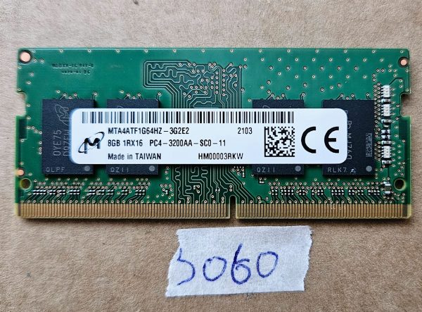 Micron 8GB DDR4 prenosni računalnik RAM - PC4-3200AA MTA4ATF1G64HZ - Hitra dostava - rabljeno