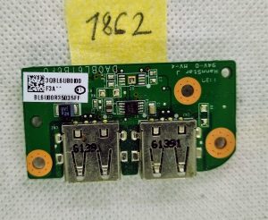 OEM dvojna USB priključna plošča za Toshiba Satellite L750 - DA0BL6TB6F0 - rabljeno