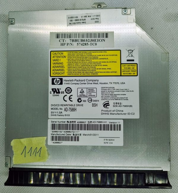 OEM HP Elitebook 8540p CD-RW DVD/RW zapisovalnik AD-7586H 574285-TC0 594043-001 - rabljeno