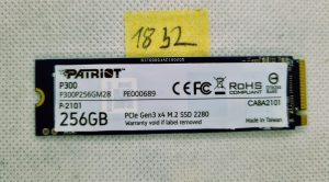 PATRIOT P300P256GM28 256GB NVMe SSD M.2 2280 PCIe 3.0x4 3D NAND - Visokohitrostno shranjevanje! - rabljeno