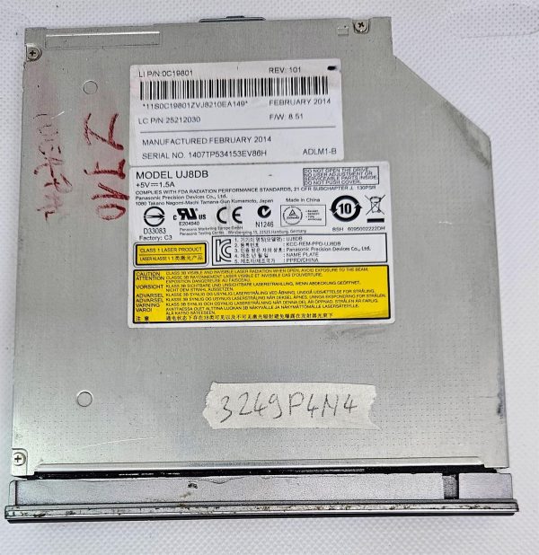 Panasonic UJ8DB DVD zapisovalnik prenosnega računalnika - Originalni nadomestni deli - rabljeno