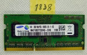 SAMSUNG 2GB PC3-12800s DDR3-1600MHz Non-ECC 1Rx8 prenosni RAM M471B5773DH0-CK0 - rabljeno