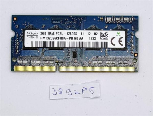 SK Hynix 2GB 1Rx8 PC3L-12800S-11-12-B2 HMT325S6CFR8A-PB NO AA Laptop Pomnilnik RAM - Originalna oprema proizvajalca - rabljeno