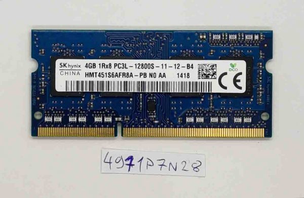 SK Hynix PC3L-12800S DDR3L 4GB prenosni pomnilnik HMT451S6AFR8A-PB 1Rx8 RAM - rabljeno
