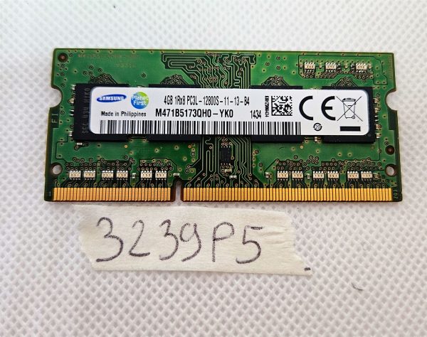 Samsung 4GB M471B5173QH0-YK0 prenosni računalnik RAM pomnilnik PC3L-12800S 1Rx8 DDR3 - rabljeno
