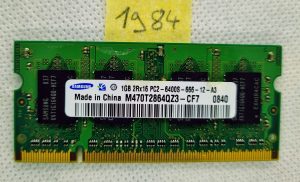 Samsung M470T2864QZ3-CF7 prenosni računalnik spomin 1GB 2RX16 PC2-6400S-666-12-A3 (CA611) - Zanesljiva nadgradnja RAM-a! - rabljeno