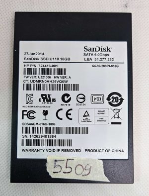 Sandisk SSD U110 16GB za HP - P/N 724416-001 - Pravi nadomestek - rabljeno