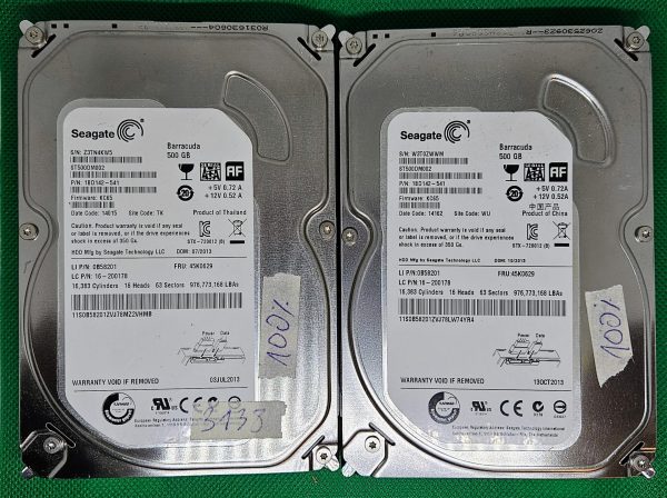 BULK 2 x Seagate ST500DM002 500GB SATA 3.5'' trdi disk | Nadgradnja namenskega shranjevanja - rabljeno