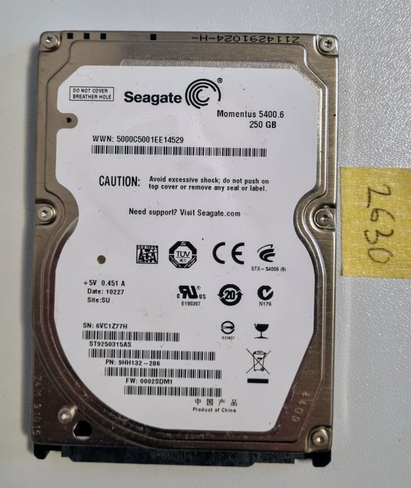 Seagate ST9250315AS 250GB SATA trdi disk 9HH132-286 0002SDM1 6VC SU prenosni računalniki deli - rabljeno