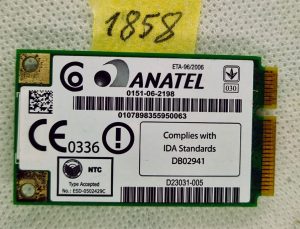 Sony Vaio PCG-8W1M WLAN Wi-Fi modulna karta WM3945ABG 0151-06-2198 - Originalna rezervna delovna komponenta - rabljeno
