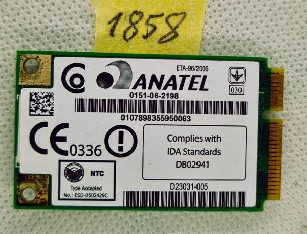Sony Vaio PCG-8W1M WLAN Wi-Fi modulna karta WM3945ABG 0151-06-2198 - Originalna rezervna delovna komponenta - rabljeno
