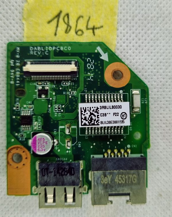 Toshiba Satellite L50-B Ethernet LAN USB PCB plošča DABLIDPC8C0 PRBLILB0030 - rabljeno