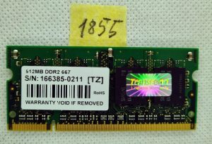 Transcend 512MB DDR2 667 SO-DIMM prenosni računalnik RAM pomnilniški modul - rabljeno