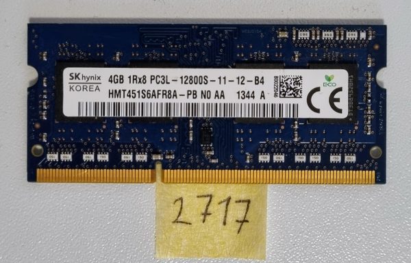 Nadgradite pomnilnik svojega prenosnika - 4GB Sk Hynix DDR3 SO-DIMM PC3L-12800S-11-12-B4 - rabljeno