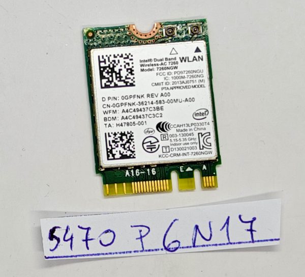 WiFi kartica Dell Latitude 12 7204 Rugged 0GPFNK 7260NGW testirana. - rabljeno