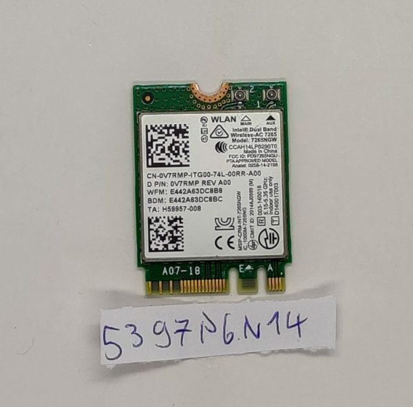 brezžična kartica Dell Latitude 12 Rugged 7202 0V7RMP Intel 7265NGW - rabljeno