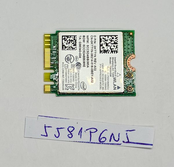 WiFi kartica Dell Latitude 7214 Rugged 7260NGW Dual Band Intel AC - rabljeno