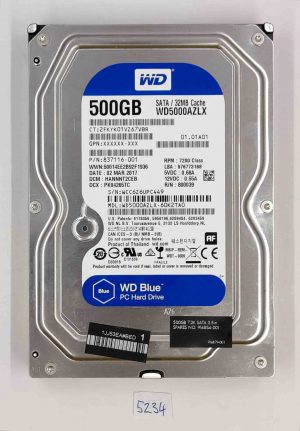 Western Digital Blue 500GB 7200 RPM 3.5" SATA HDD - WD5000AZLX - 100% zdravje - rabljeno