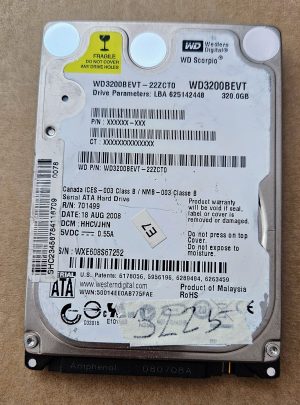 Western Digital WD Scorpio WD3200BEKT 320GB 2,5" prenosni trdi disk - originalna oprema proizvajalca - rabljeno