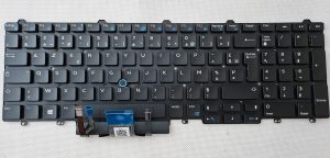Nova AZERTY francoska osvetljena tipkovnica za Dell E5550 E5570 E5580 Precision 15 17 7000 - Brez okvirja - rabljeno