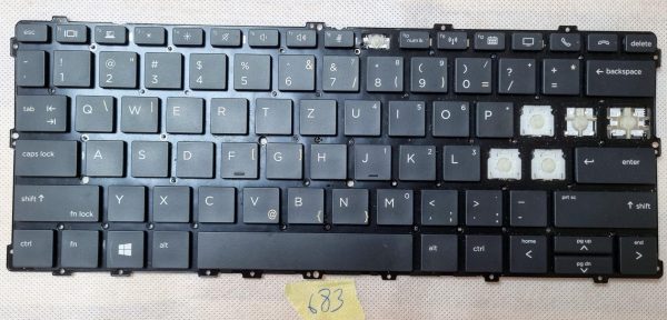 Enojni ključ za HP EliteBook x360 1030 G3 G2 US L10860-001 HPM16A63USJ9201 Osvetljene črne tipke