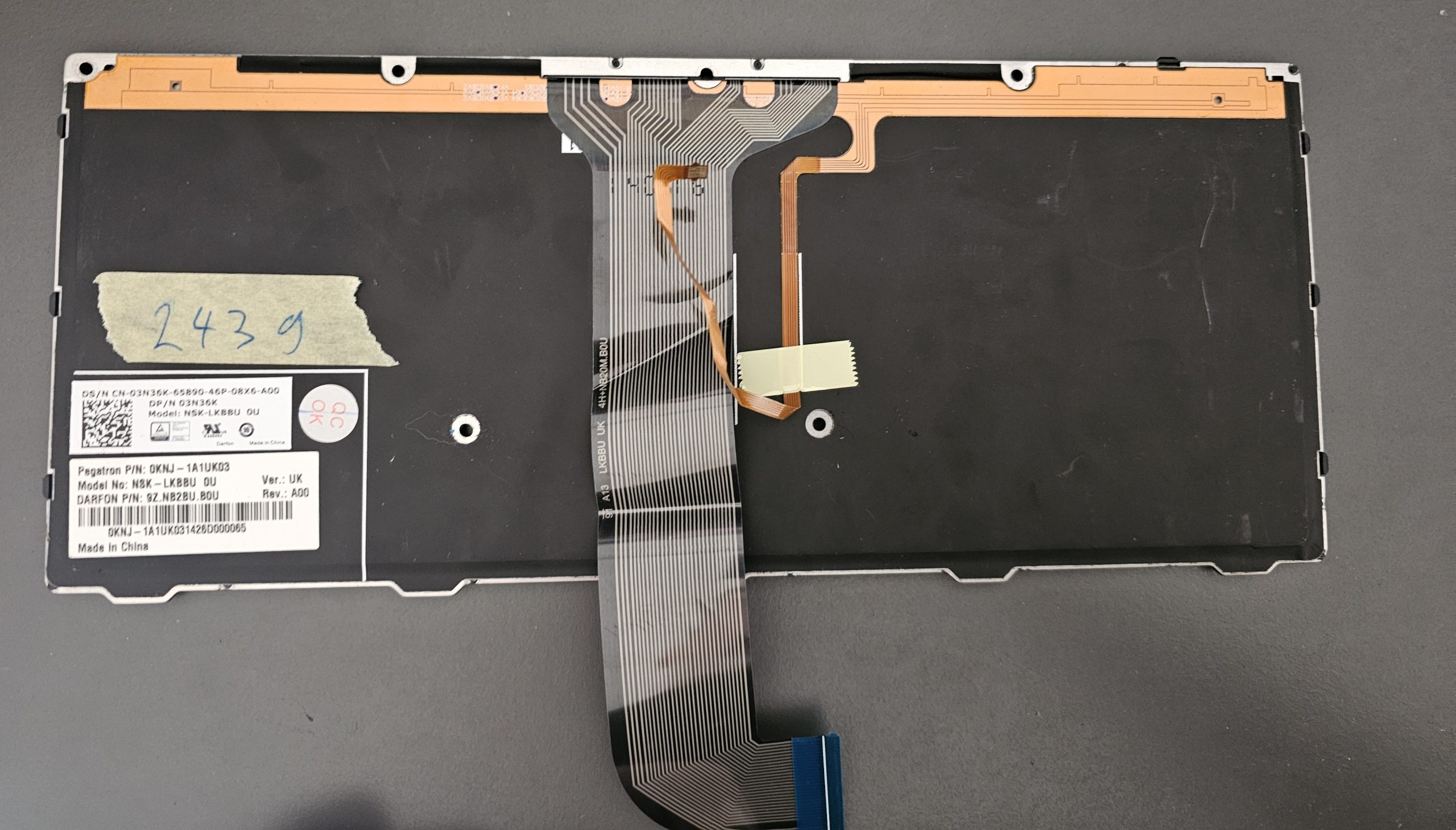 Tipkovnica SW Dell Latitude 14 Rugged E5404 7404 Swiss 0JVMMH Individual Key | OKNJ-1A1UK03 | Postavitev Združenega kraljestva | Deli prenosnika - slika 2