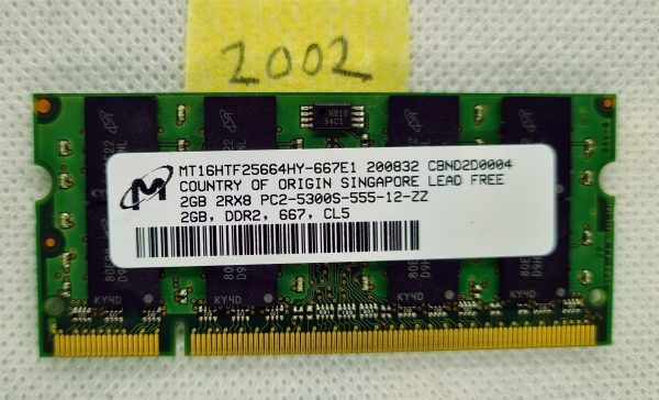 2 GB DDR2-800 SODIMM Micron MT16HTF25664HY enakovreden prenosni pomnilnik RAM