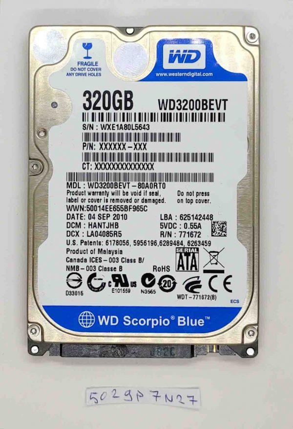 Trdi disk Asus K52J 320 GB WD3200BEVT – originalni nadomestni del za prenosnik Asus K52J