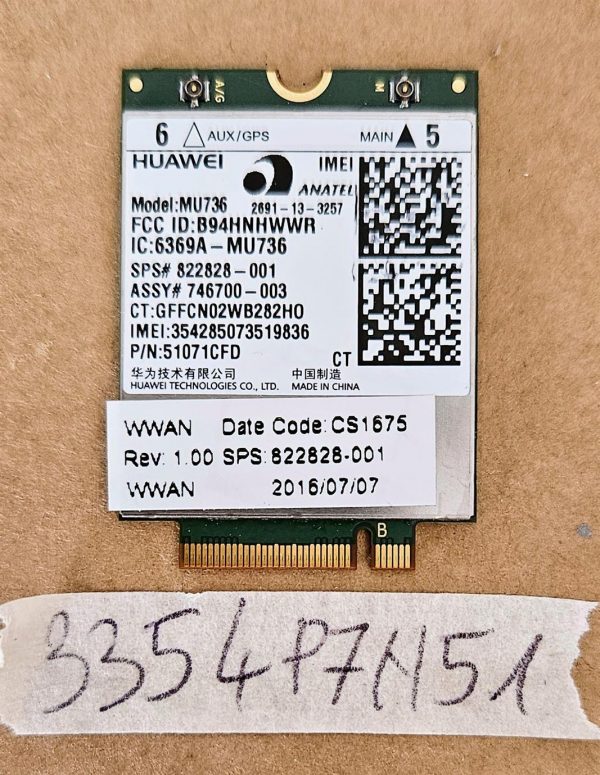 Modul HP Huawei MU736 HSPA 3G WWAN 822828-001 - originalni celični modem za prenosni računalnik