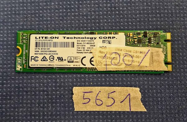 Lite-ON HP NVMe SSD CV1-8B256-HP 256GB V182 – Visokohitrostni M.2 PCIe prenosnik Storage