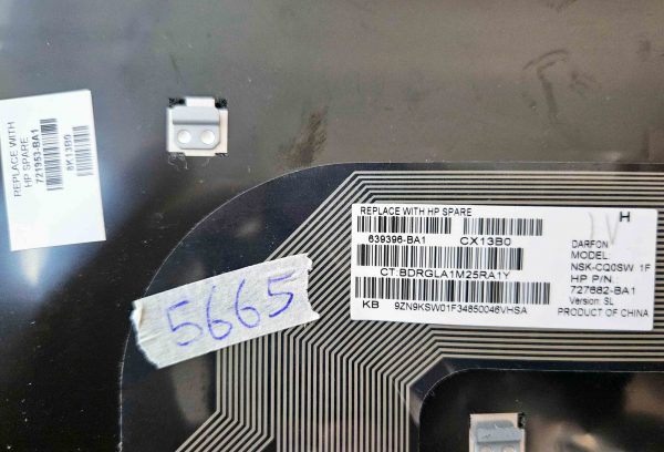 Tipke na tipkovnici HP Pavilion DV6-7000 DV6-7100 – originalen rezervni HP 639396-BA1 - slika 3