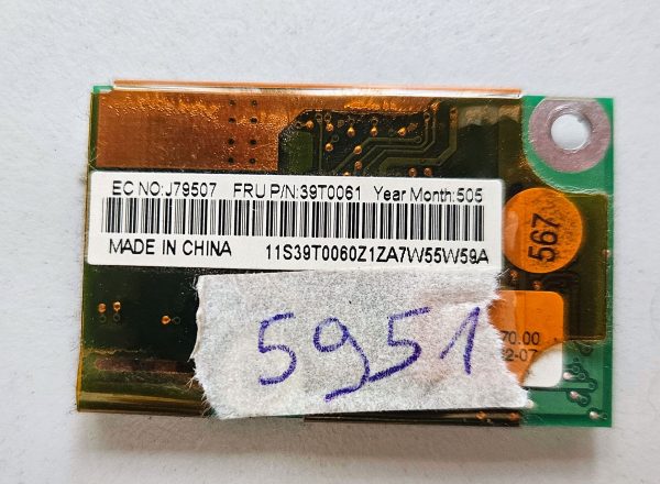 IBM Lenovo ThinkPad R50e Modem Board 39T0061 for X40 – Originalni del za prenosnik