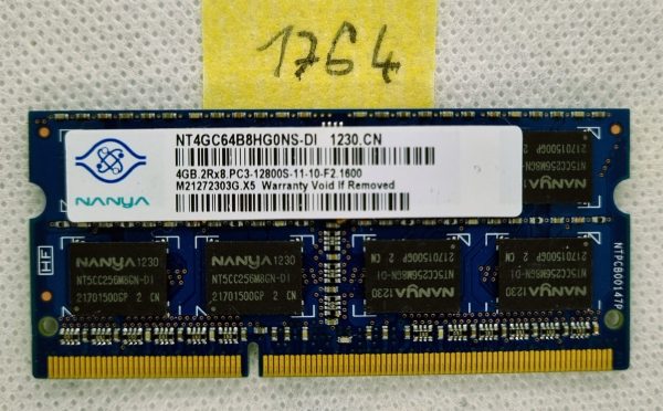 4 GB RAM-a za prenosnik Nanya PC3-12800S DDR3 NT4GC64B8HG0NS-DI 2Rx8 pomnilnik