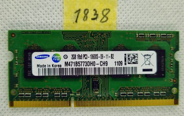 SAMSUNG 2GB PC3-12800s DDR3-1600MHz Non-ECC 1Rx8 prenosni RAM pomnilnik M471B5773DH0-CK0