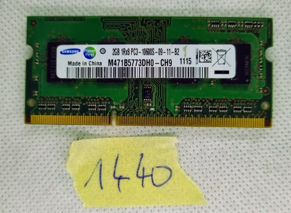 Samsung 2GB 2GB DDR3 M471B5773DH0-CH9 SODIMM PC3-10600 DDR pomnilniška vrstica