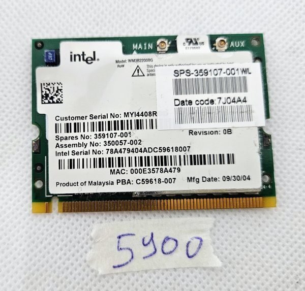 Modul brezžične plošče WiFi 359107‑001 – deli prenosnika HP Compaq NX8220 – prave fotografije